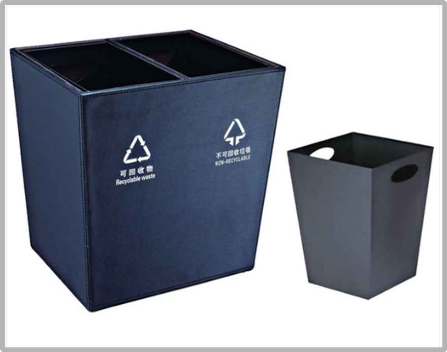 Faux Leather Waste Bin