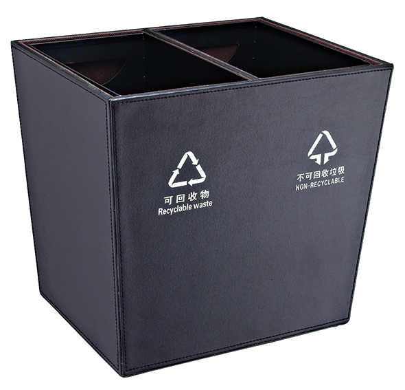 faux leather waste bin