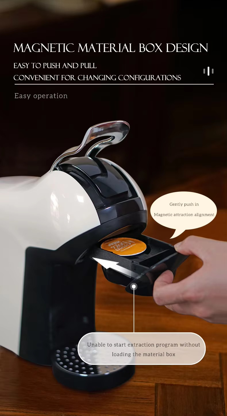 Sleek Espresso Coffee Machine Multi-Compatible Capsule Coffee Machine Works with Ns Dolce Gusto 19 Bar Pressure