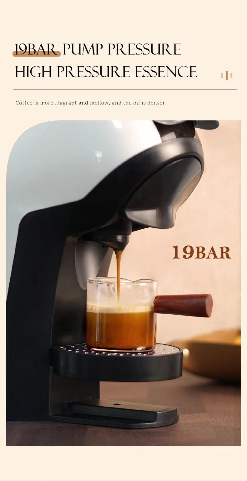 Sleek Espresso Coffee Machine Multi-Compatible Capsule Coffee Machine Works with Ns Dolce Gusto 19 Bar Pressure