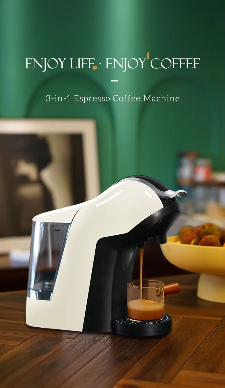 Sleek Espresso Coffee Machine Multi-Compatible Capsule Coffee Machine Works with Ns Dolce Gusto 19 Bar Pressure