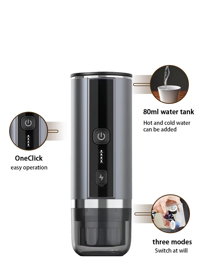 Single Serve K Cup 3 in 1 Travel Mini Capsule Espresso Machine Portable Coffee Maker Efficient Compact Coffee Maker for Nespresso Capsules and Easy Use