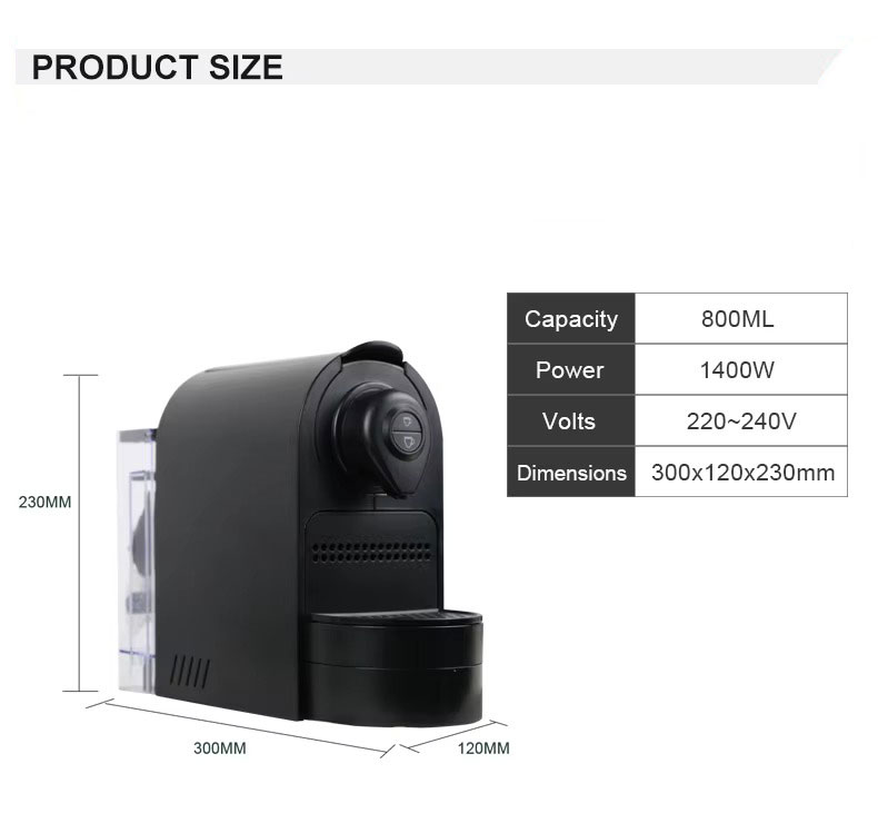 Hospitality Products Nespresso Coffee Machine Automatic Capsule Coffee Machine Set with Elegant Kettle and Cup Holder Tray