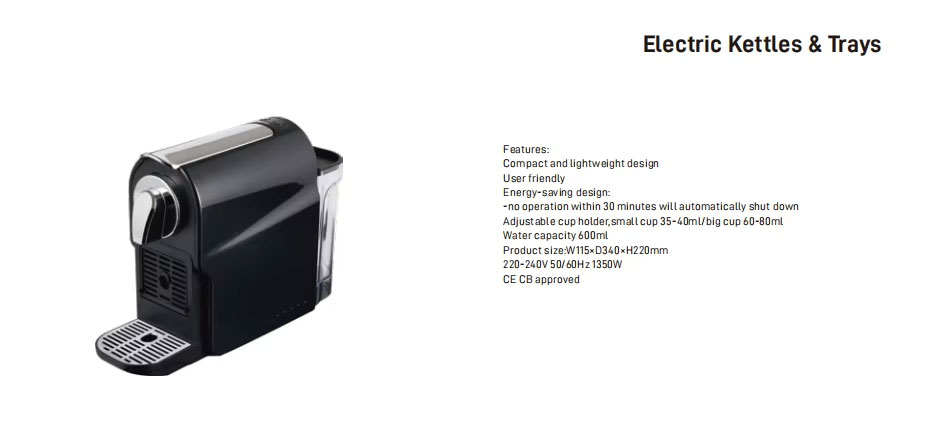 Home Appliance New Hotel Electric Kettle Welcome Tray Set and Coffee Making Machines with Stylish Coffee Maker and Tray