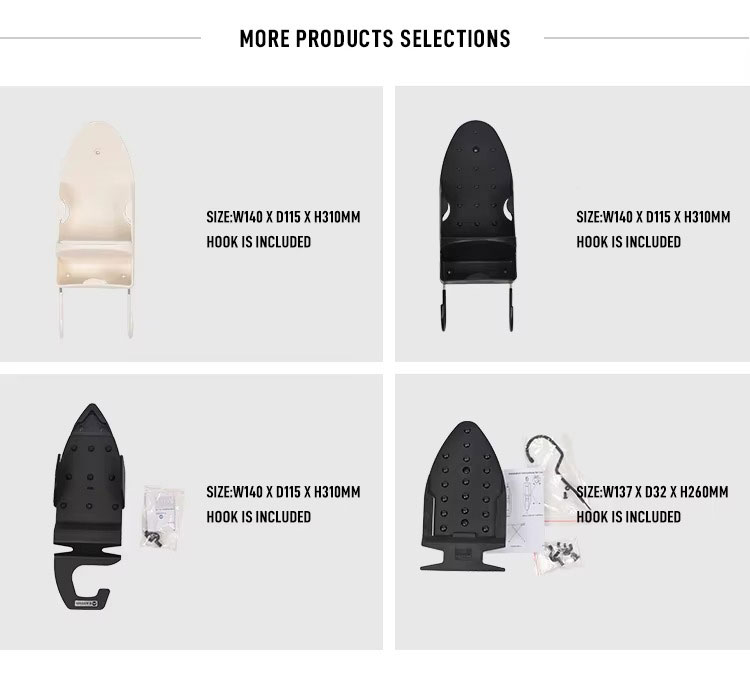 High Quality Metal Electric Steam Iron Holder with Hook Wall-Mounted Easy Storage for Hotels and Rooms