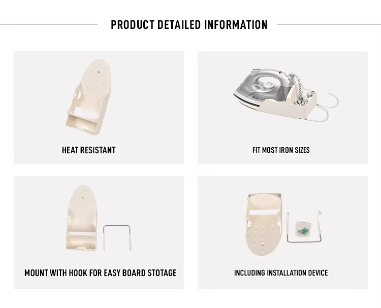 High Quality Metal Electric Steam Iron Holder with Hook Wall-Mounted Easy Storage for Hotels and Rooms