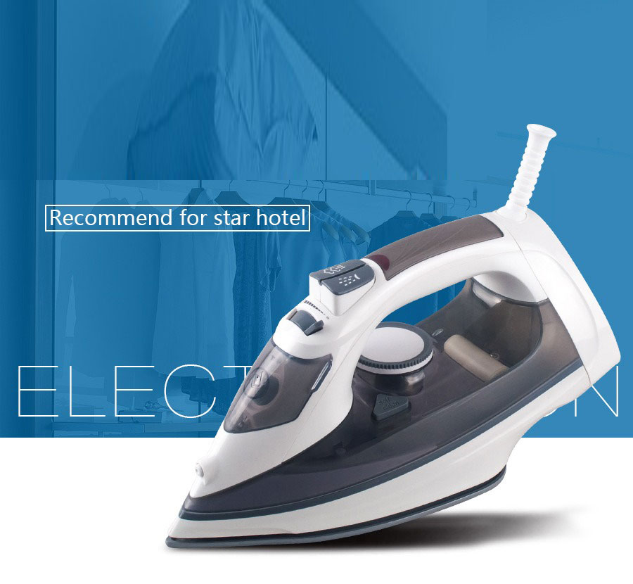 Hot Sale 2000W Automatic Electric Dry Iron Steam Iron with Ceramic Soleplate for Hotels