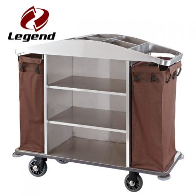 Multi function hotel housekeeping cart,Hotel Housekeeping Cart Laundry Trolley with Canvas Bag,Hotel Restaurant Supply,Housekeeping Carts & Hospitality Carts,Popular hotel cleaning trolley