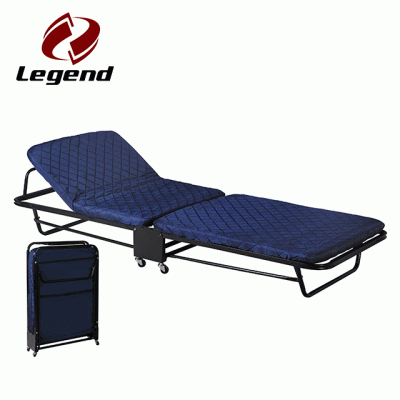 Folding bed with mattress