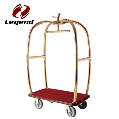 Hotel luggage cart in bronze plated 