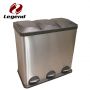 Step trash can triple Compartment Trash Can