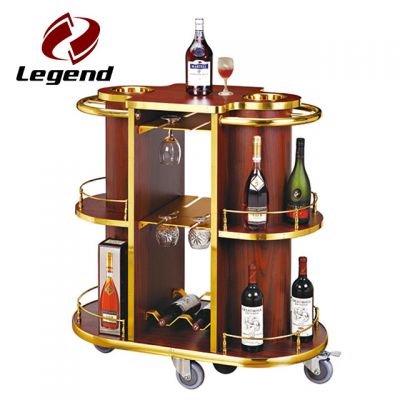 Liquor Service Trolley,Wooden Serving Trolley