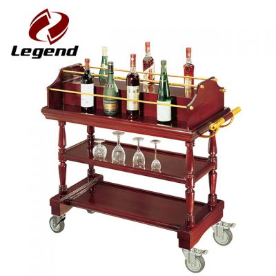 Beverage Serving Carts with 3 Tier Storage Shelves