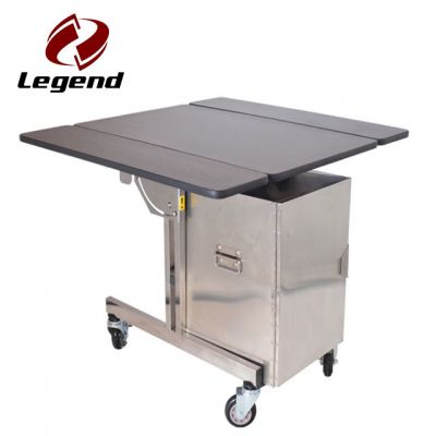 Food service table with hot box