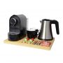 Home Appliance Hotel Amenities Bars Automatic Capsule Coffee Machine Maker Set with Electric Kettle and Cup Tray