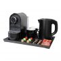 Home Appliance Hotel Amenities Bars Automatic Capsule Coffee Machine Maker Set with Electric Kettle and Cup Tray